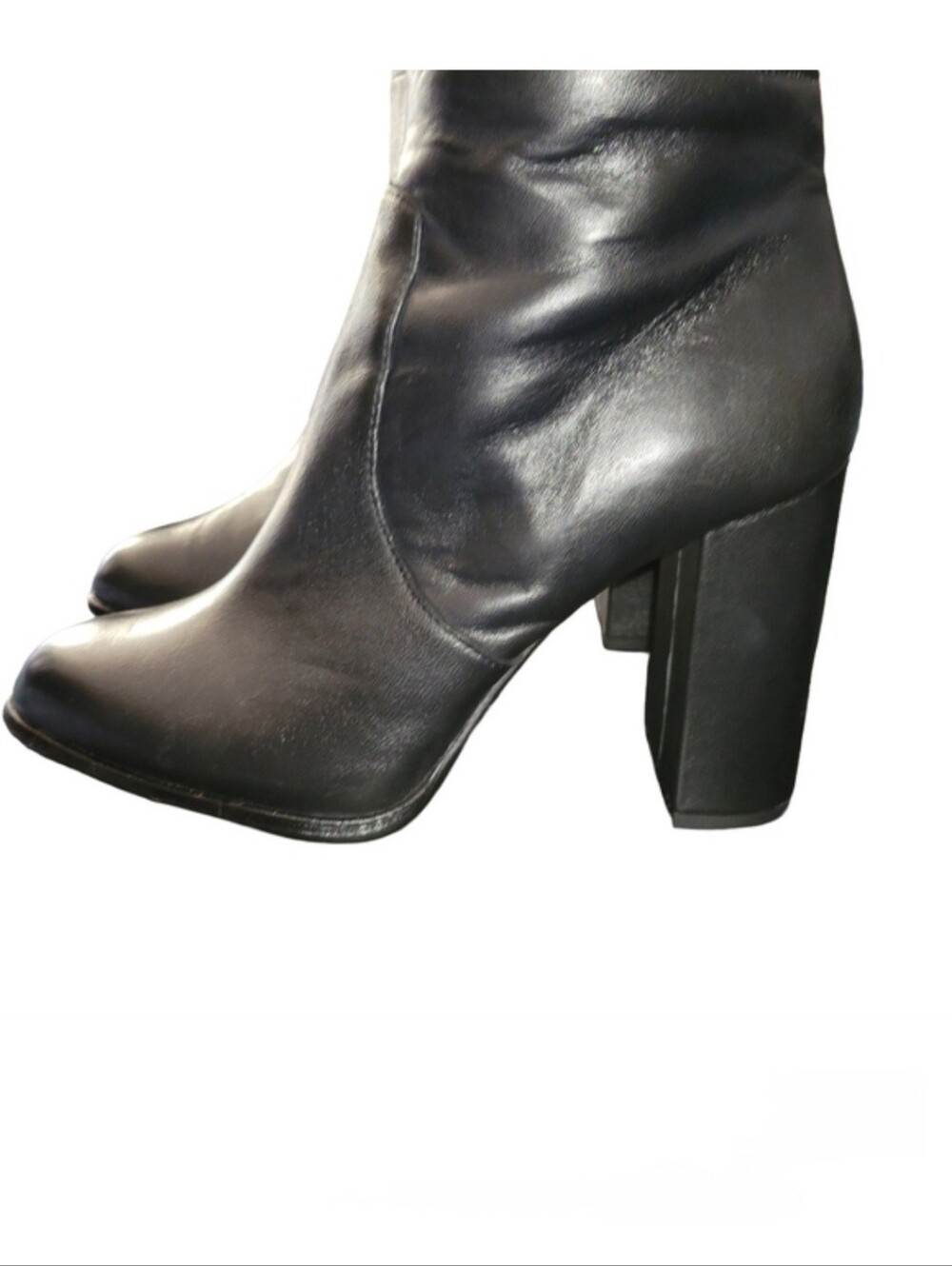 French Connection "Calina" Black Leather & Suede Over The Knee Boots Size 8.5 - Picture 8 of 13